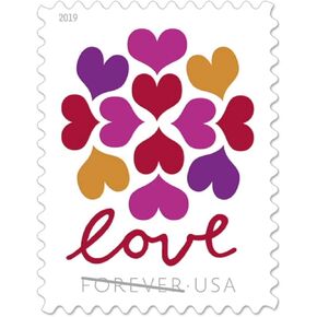 USPS Hearts Blossom Love Forever Stamps - Wedding, Celebration, Graduation (2 Sheets, 40 Stamps) 2019 in Saudi Arabia