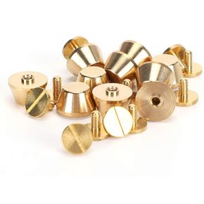 Keenso Flat Stud Rivet 12mm Brass Feet Nailhead for Luggage Handbag Purse, 10Pcs Accessories for Bag Decor, Household Craft Material in Kuwait
