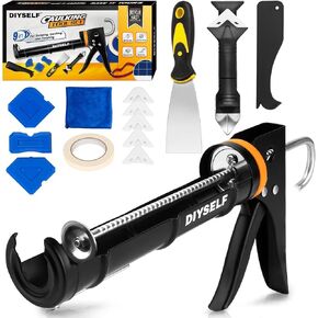 مسدس السد من DIYSELF، أداة السد شديدة التحمل، نسبة دفع 10:1، مسدس السد اليدوي لخراطيش 10 أونصة، مسدس سيليكون متوافق مع مانع التسرب، الأكريليك، اللاتكس، اللاصق، البوتيل والمزيد (أحمر) in Kuwait