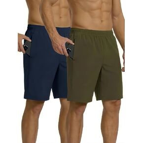 2 Pack Men’s Athletic Shorts, Quick Dry Lightweight Gym Shorts with Pockets for Running Workout Basketball Casual in Saudi Arabia