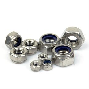 صواميل قفل سداسية من النايلون من Qinlu-غسالات إدراج قفل سداسي Nyloc Nut Locknut 304 من الفولاذ المقاوم للصدأ M2 M2.5 M3 M4 M5 M6 M8 M10 M12، لإصلاح المصانع (M6 (20 قطعة)) in Kuwait