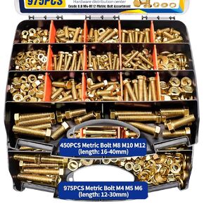 1425pcs Heavy Duty Metric Bolt and Nut Assortment Kit - Grade 8.8 Zinc Plated M4 M5 M6 M8 M10 M12 Bolts, Nuts Washers Kit for DIY, Machinery, Shelving Repair - Metric Bolt Assortment with Storage Case in Saudi Arabia