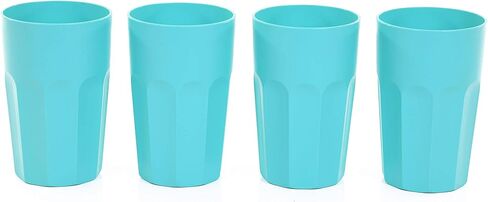 Mintra Home Unbreakable Drinking Cups and Tumblers 4PK - Shatterproof, BPA Free, Reusable, Party Cups, BBQ, Colorful Set, indoors and outdoors (Green, Small - 12oz) in Saudi Arabia