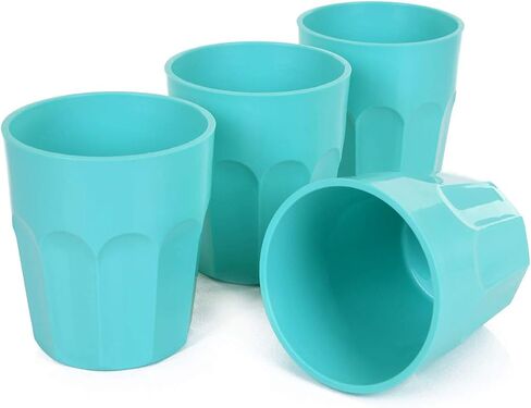 Mintra Home Unbreakable Drinking Cups and Tumblers 4PK - Shatterproof, BPA Free, Reusable, Party Cups, BBQ, Colorful Set, indoors and outdoors (Green, Small - 12oz) in Saudi Arabia