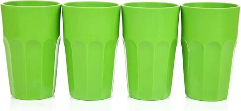 Mintra Home Unbreakable Drinking Cups and Tumblers 4PK - Shatterproof, BPA Free, Reusable, Party Cups, BBQ, Colorful Set, indoors and outdoors (Green, Small - 12oz) in Saudi Arabia