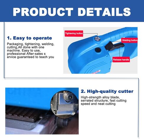 Handheld Electric Strapping Machine,Hot Melting Banding Tool,Box Pallet Baler,Nonslip Handle,LCD Screen,for Packaging in Saudi Arabia