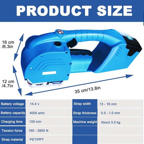 Handheld Electric Strapping Machine,Hot Melting Banding Tool,Box Pallet Baler,Nonslip Handle,LCD Screen,for Packaging in Saudi Arabia