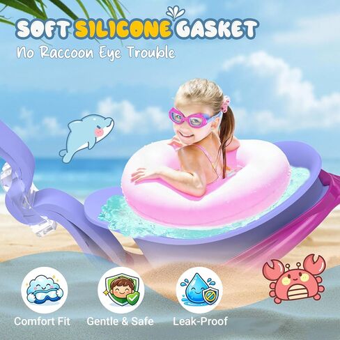Kids Swim Goggles, 2 Pack Toddlers Swimming Goggles for Age 3-10, Anti-Fog UV Protection Pool Goggles with Easy Clips in Saudi Arabia