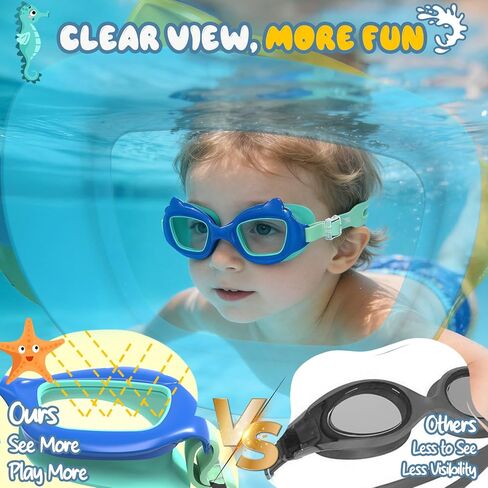 Kids Swim Goggles, 2 Pack Toddlers Swimming Goggles for Age 3-10, Anti-Fog UV Protection Pool Goggles with Easy Clips in Saudi Arabia
