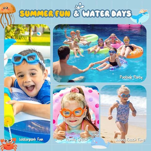 Kids Swim Goggles, 2 Pack Toddlers Swimming Goggles for Age 3-10, Anti-Fog UV Protection Pool Goggles with Easy Clips in Saudi Arabia