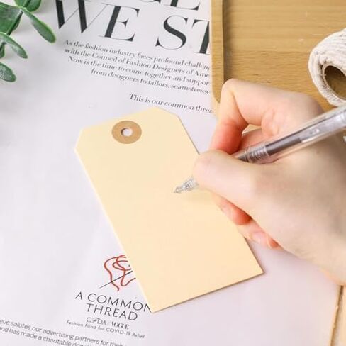 Blank Manila Shipping Tags with Separate Wire | 13 Pt Cardstock Labeling Tags | 10.75 x 2.87 Inch | Size 5 (Pack of 1000) in Saudi Arabia