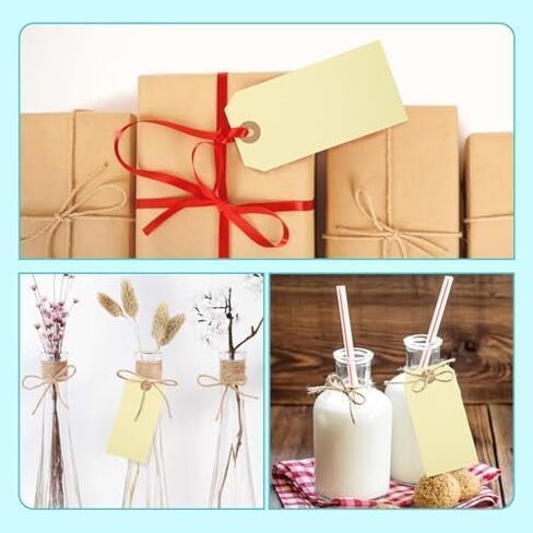 Blank Manila Shipping Tags with Separate Wire | 13 Pt Cardstock Labeling Tags | 10.75 x 2.87 Inch | Size 5 (Pack of 1000) in Saudi Arabia