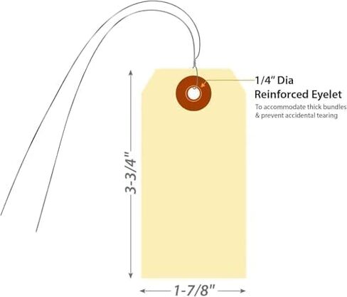 Blank Manila Shipping Tags with Separate Wire | 13 Pt Cardstock Labeling Tags | 10.75 x 2.87 Inch | Size 5 (Pack of 1000) in Saudi Arabia