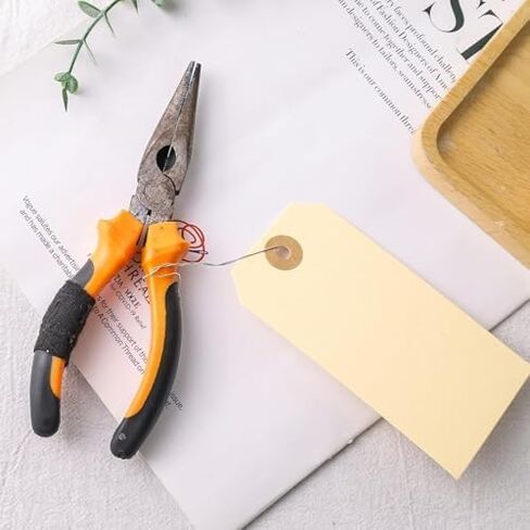 Blank Manila Shipping Tags with Separate Wire | 13 Pt Cardstock Labeling Tags | 10.75 x 2.87 Inch | Size 5 (Pack of 1000) in Saudi Arabia