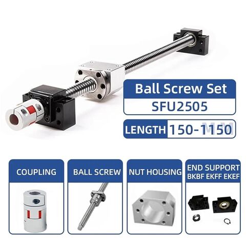 Double nut Ball Screw Control Machine 25MM Ball Screw SFU2505 End Machined + RM2505 Ball Nut + BK20 BF20 End Support+ Coupler(700mm) in Saudi Arabia