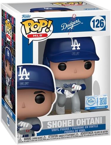Funko POP! MLB Los Angeles Dodgers Shohei Ohtani Vinyl Figure, Grey Away Uniform, Number 126, 4.3 Inches in Kuwait