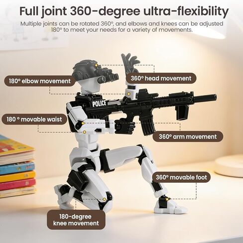 5 قطع دمية مطبوعة ثلاثية الأبعاد 13 درع شرطة مجموعة مجسمات T13 جبابرة 13 طابعة ثلاثية الأبعاد شخصيات روبوت متحركة تقاتل T13 مع مجموعة البنادق مجموعة بناء كاملة مجموعة نماذج قابلة للجمع in Kuwait