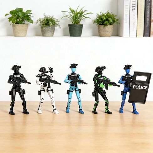 5 قطع دمية مطبوعة ثلاثية الأبعاد 13 درع شرطة مجموعة مجسمات T13 جبابرة 13 طابعة ثلاثية الأبعاد شخصيات روبوت متحركة تقاتل T13 مع مجموعة البنادق مجموعة بناء كاملة مجموعة نماذج قابلة للجمع in Kuwait