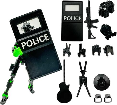 5 قطع دمية مطبوعة ثلاثية الأبعاد 13 درع شرطة مجموعة مجسمات T13 جبابرة 13 طابعة ثلاثية الأبعاد شخصيات روبوت متحركة تقاتل T13 مع مجموعة البنادق مجموعة بناء كاملة مجموعة نماذج قابلة للجمع in Kuwait