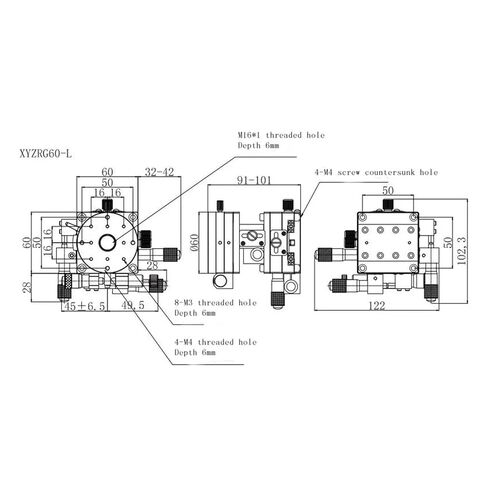 XYZRG60-L Multi-axis Combination Four-Direction Rotary Table LTP60-L-2 in Saudi Arabia