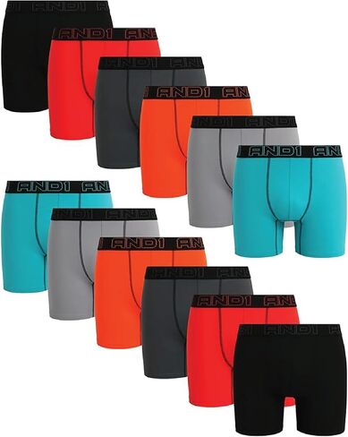 AND1 Men's Underwear – 12 Pack Super Soft Performance Boxer Briefs (S-3XL) in Kuwait