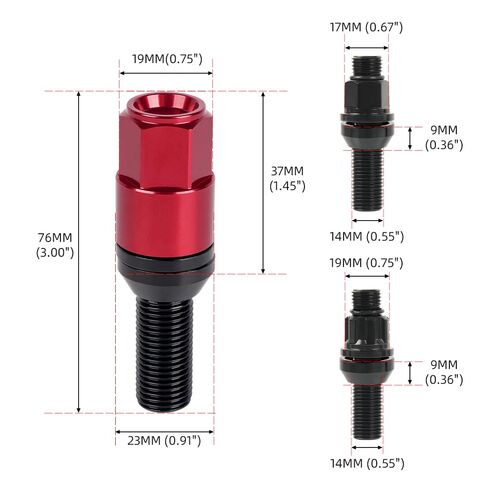 MUGE RACING M14X1.5 BOLT LUG LUG ، 20 PCS مسامير عجلة مقعد مخروطية ، مسامير صامدة مضادة للسرقة مع غطاء من الألومنيوم ، متوافق مع بويك ، BMW ، مرسيدس بنز ، أودي ، فولكس واجن وأكثر ، أسود ، أسود in Saudi Arabia