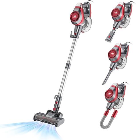 Intercleaner 23Ft Corded Vacuum Cleaner,2 Operation Mode Powerful Suction Stick,19''-30'' Adjustable Tube Handheld Vac for Hard Floors Carpets Pet Hair,Wall Mount Storage in Kuwait
