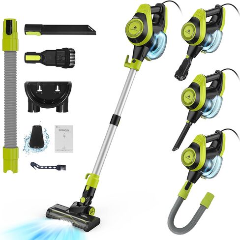 Intercleaner 23Ft Corded Vacuum Cleaner,2 Operation Mode Powerful Suction Stick,19''-30'' Adjustable Tube Handheld Vac for Hard Floors Carpets Pet Hair,Wall Mount Storage in Saudi Arabia