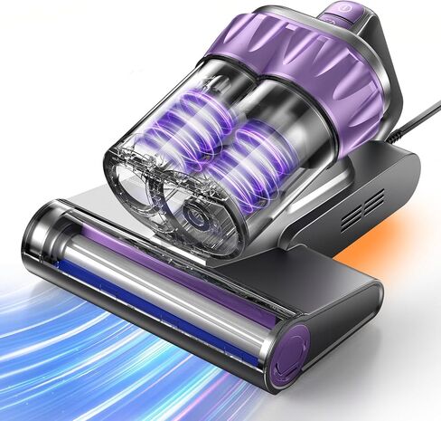 مكنسة كهربائية للمراتب، مكنسة كهربائية للسرير بقوة 18 كيلو باسكال مع ضوء 253.7 نانومتر للأشعة فوق البنفسجية، وحرارة 150 درجة فهرنهايت، وفلتر HEPA والموجات فوق الصوتية، مكانس محمولة متعددة الاستخدامات للسرير والأريكة والأريكة وأفكار هدايا الأطفال للنساء in Kuwait