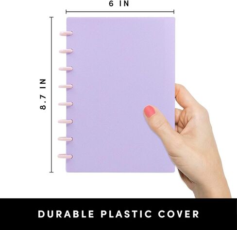 PAPERAGE Customizable Discbound Notebook, 134 Pages, All-in-One, 8-Disc Refillable Spiral Journal with Removable Pages, 12-Month Undated Calendar, Dividers & Stickers (Sage Green), 8.8 in x 7.2 in in Kuwait