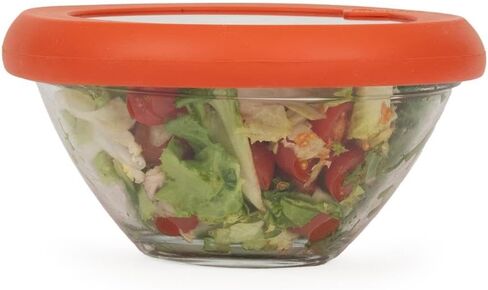 Food Huggers Replacement Lids for Glass Storage Containers | Silicone & Glass Lids that Don’t Crack | Fits Most Round Container Brands & Bowls | 100% Plastic Free | 2 Lid Set (S,M), Terracotta in Saudi Arabia