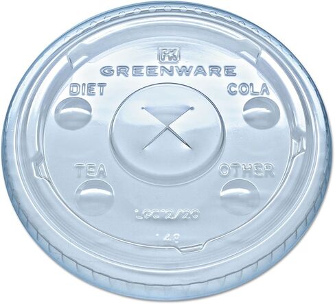 Fabri-Kal LGC1220 Greenware Cold Drink Lids Fits 9 12 20 oz Cups Clear 1000/Carton in Kuwait