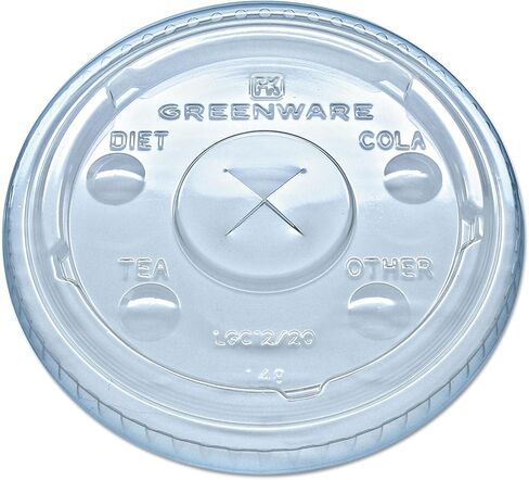 Fabri-Kal LGC1220 Greenware Cold Drink Lids Fits 9 12 20 oz Cups Clear 1000/Carton in Kuwait