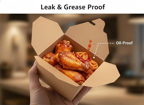 50 Pack 45 oz Take Out Food Containers, Leak & Grease Resistant Microwavable Freezer Safe, Kraft Cardboard Lunch To-Go Boxes, Disposables for Household Restaurant Office Party Picnic in Saudi Arabia