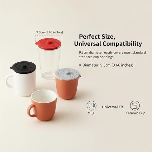 3 Pcs Silicone Cup Lids Anti Dust Seal Mug Covers Reusable Glass Cup Covers for Mugs Tea Cups Coffee Cup Cover in Saudi Arabia