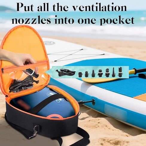 حقيبة حمل متوافقة مع مضخة هواء OutdoorMaster Shark/Dolphin، حقيبة تخزين مضخة هواء كهربائية، حقيبة حمل محمولة لملحقات مضخة لوح التجديف (الجراب فقط) in Saudi Arabia