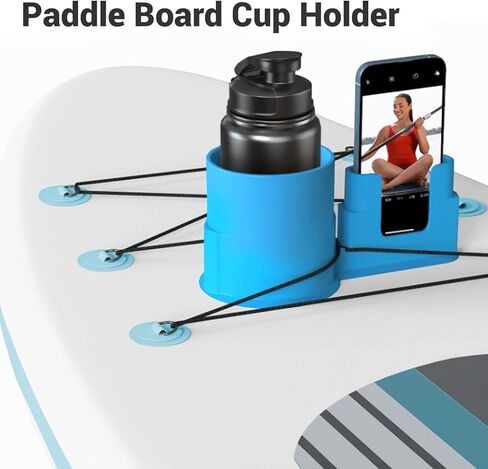 Cup Paddle Board and Kayak Drink Holder,Paddle Board Cup Holder,Paddle Board Accessories Stand Up PP Blue Long Durability Cup Phone Holder for Water Bottle Cellphone in Saudi Arabia