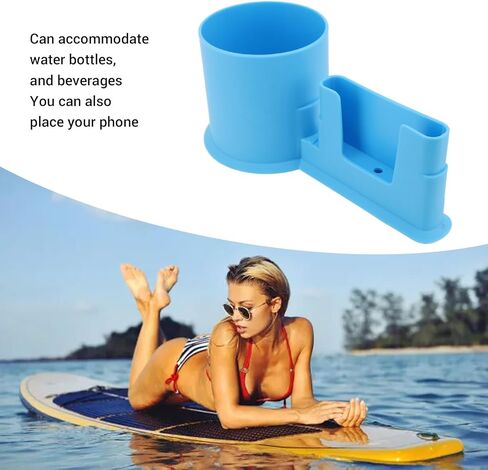 Cup Paddle Board and Kayak Drink Holder,Paddle Board Cup Holder,Paddle Board Accessories Stand Up PP Blue Long Durability Cup Phone Holder for Water Bottle Cellphone in Saudi Arabia