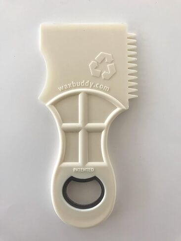 Wax Comb- The Original WhiteIV, 100% Recycled Plastic, 4-in-1 surf Tool: Scraper, Comb, Rail Cleaner, & Bottle Opener in Saudi Arabia