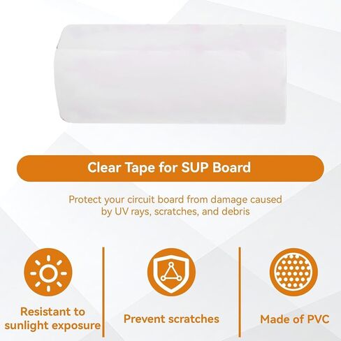 Paddle Board Rail Saver Clear Tape, 400x10CM Heavy Duty PVC Stable Adhesive Tape Anti Scratch Anti Chip Protection for SUP Board Side in Saudi Arabia