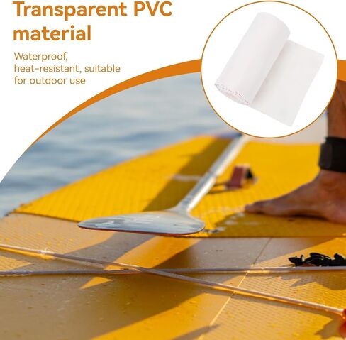 Paddle Board Rail Saver Clear Tape, 400x10CM Heavy Duty PVC Stable Adhesive Tape Anti Scratch Anti Chip Protection for SUP Board Side in Saudi Arabia