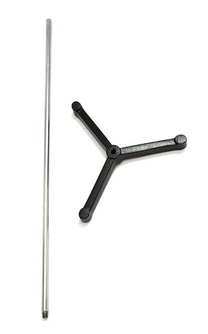 EISCO Triangular Tripod Retort Base & Rod Set - 6.75"x6.75" Base, 24" Rod - Heavy Duty, Corrosion Resistant Steel - 12mm Diameter Rod in Saudi Arabia