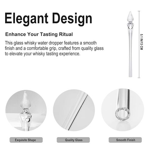 Whiskey Glass Dropper, Water Dropper Pipette for Diluting Whiskey, Bourbon, Spirits - Compact with Gift Box - Ideal for Enthusiasts & Connoisseurs in Kuwait
