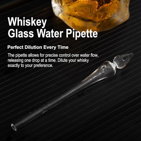 Whiskey Glass Dropper, Water Dropper Pipette for Diluting Whiskey, Bourbon, Spirits - Compact with Gift Box - Ideal for Enthusiasts & Connoisseurs in Kuwait