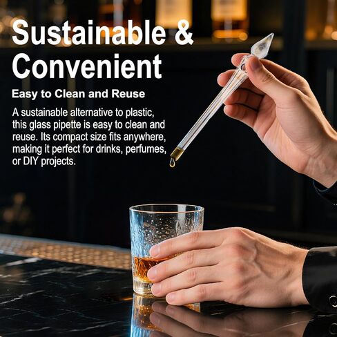 Whiskey Glass Dropper, Water Dropper Pipette for Diluting Whiskey, Bourbon, Spirits - Compact with Gift Box - Ideal for Enthusiasts & Connoisseurs in Kuwait