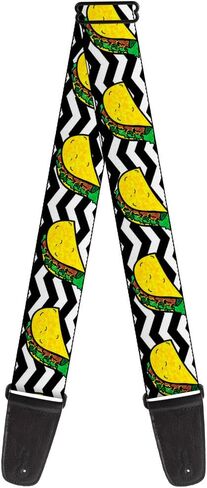 Buckle-Down Guitar Strap Taco Chevron Black White 2 Inches Wide in Saudi Arabia