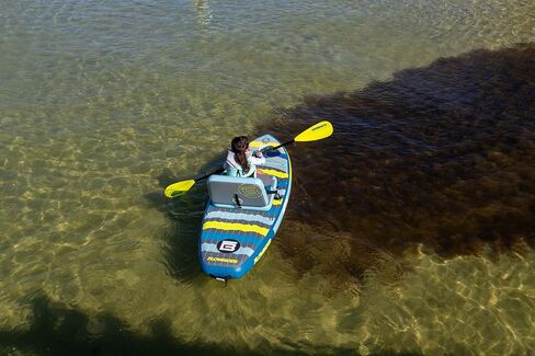 BOTE 8' FT Flow Rider Aero Inflatable Stand Up Paddle Board Hybrid Kayak Kit Includes Adjustable Aero SUP seat Adaptable Kayak iSUP Packable Paddle iSUP Travel Bag Blow Up Pump in Kuwait