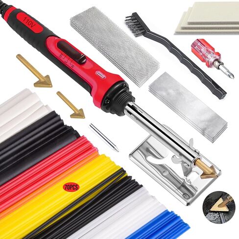 طقم لحام بلاستيكي 150 وات، طقم لحام بلاستيكي 3 سرعات للتحكم في درجة الحرارة، أداة لحام بلاستيكية احترافية مع 70 قطعة من قضبان اللحام، 3 نصائح، طقم إصلاح بلاستيكي محمول لمصد السيارة، إصلاحات قوارب الكاياك (أصفر) in Kuwait