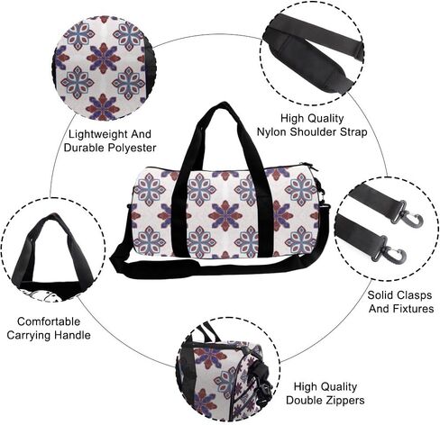 Soft White Accents Stain- Resistant Sports Duffel Bags For Men Women Oxford Tote Bags Adjustable Shoulder Strap, Convertible Carry Backpack Cute Duffle Bag For Workout Gym Gym Backpack Women in Saudi Arabia