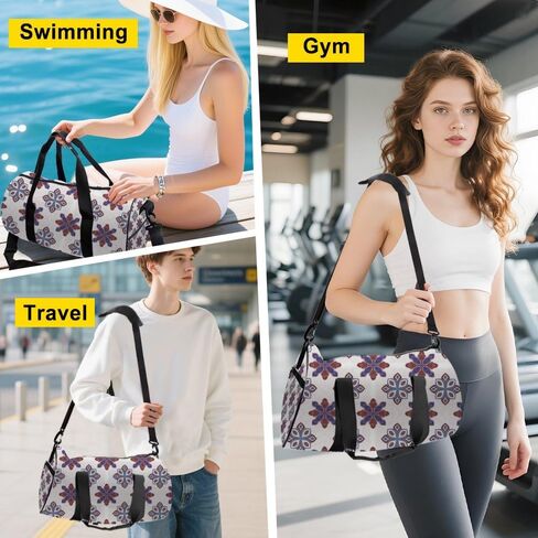 Soft White Accents Stain- Resistant Sports Duffel Bags For Men Women Oxford Tote Bags Adjustable Shoulder Strap, Convertible Carry Backpack Cute Duffle Bag For Workout Gym Gym Backpack Women in Saudi Arabia